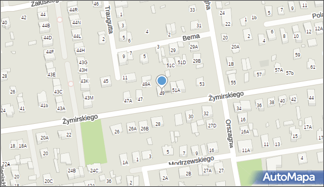 Kobyłka, Żymirskiego Franciszka, gen., 49, mapa Kobyłka