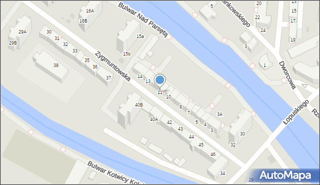 Kołobrzeg, Zygmuntowska, 11, mapa Kołobrzegu