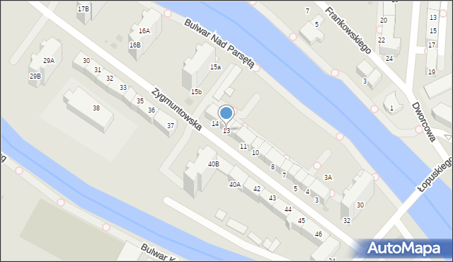 Kołobrzeg, Zygmuntowska, 13, mapa Kołobrzegu