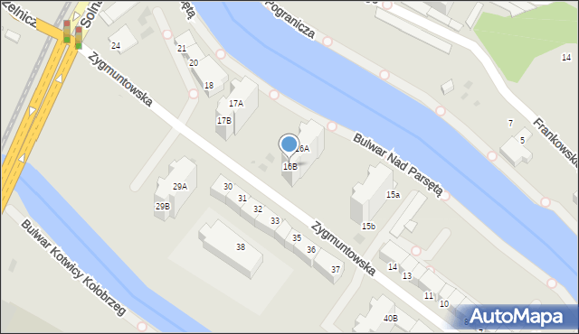 Kołobrzeg, Zygmuntowska, 16B, mapa Kołobrzegu