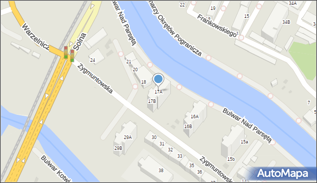 Kołobrzeg, Zygmuntowska, 17A, mapa Kołobrzegu