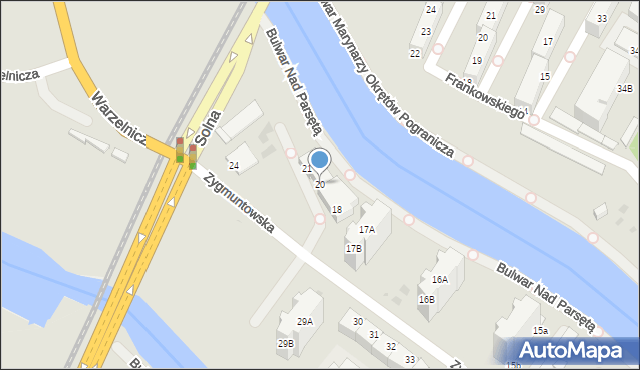 Kołobrzeg, Zygmuntowska, 20, mapa Kołobrzegu