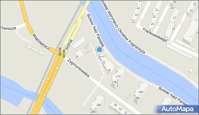 Kołobrzeg, Zygmuntowska, 21, mapa Kołobrzegu