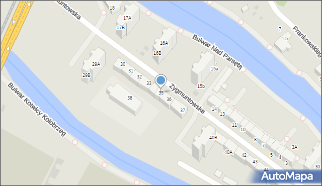 Kołobrzeg, Zygmuntowska, 35, mapa Kołobrzegu