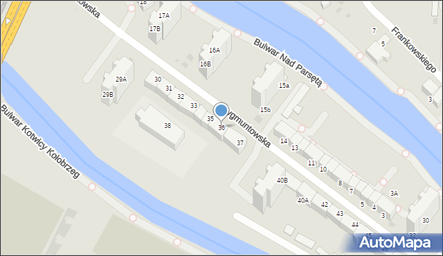 Kołobrzeg, Zygmuntowska, 36, mapa Kołobrzegu
