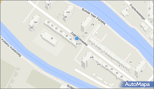 Kołobrzeg, Zygmuntowska, 37, mapa Kołobrzegu