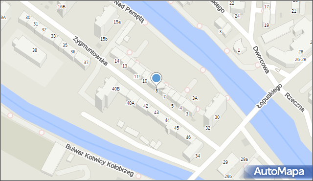 Kołobrzeg, Zygmuntowska, 8, mapa Kołobrzegu