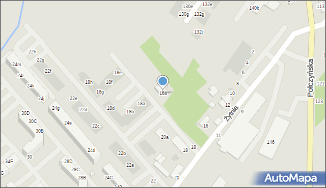 Koszalin, Żytnia, 16b, mapa Koszalina