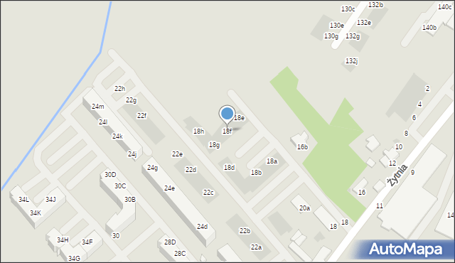 Koszalin, Żytnia, 18f, mapa Koszalina