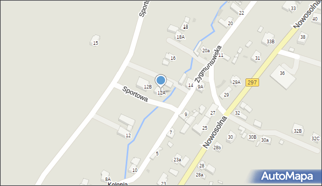 Kożuchów, Zygmuntowska, 12A, mapa Kożuchów