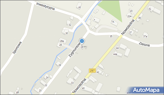 Kożuchów, Zygmuntowska, 13, mapa Kożuchów