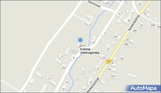 Kożuchów, Zygmuntowska, 8A, mapa Kożuchów