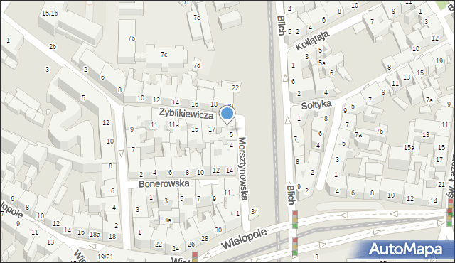 Kraków, Zyblikiewicza Mikołaja, 19, mapa Krakowa