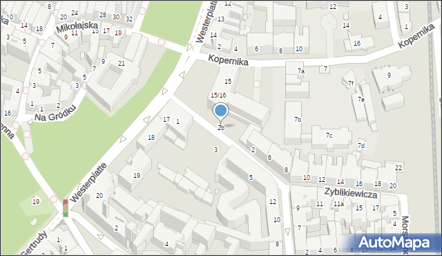 Kraków, Zyblikiewicza Mikołaja, 2b, mapa Krakowa