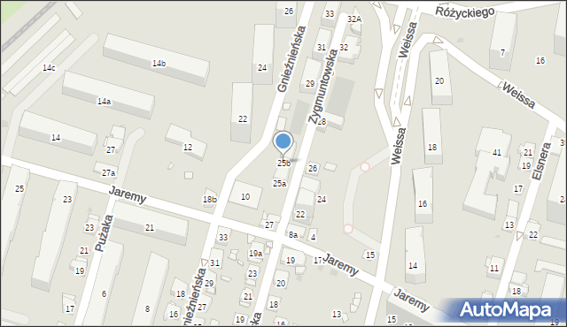 Kraków, Zygmuntowska, 25b, mapa Krakowa