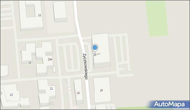 Kraków, Życzkowskiego Michała, prof., 20, mapa Krakowa