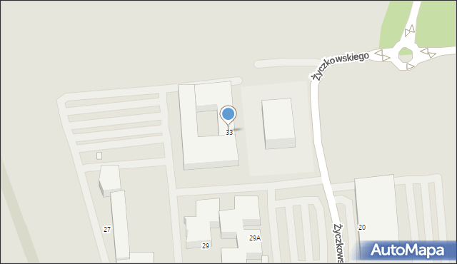 Kraków, Życzkowskiego Michała, prof., 33, mapa Krakowa