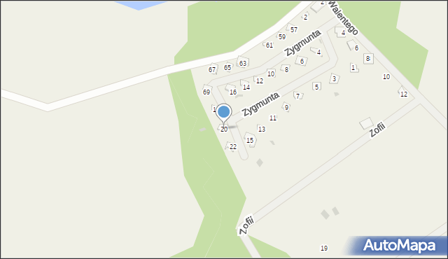 Kręsk, Zygmunta, 20, mapa Kręsk