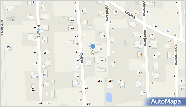 Kruszyn Krajeński, Żytnia, 9, mapa Kruszyn Krajeński