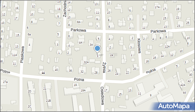 Łapy, Żytnia, 1, mapa Łapy