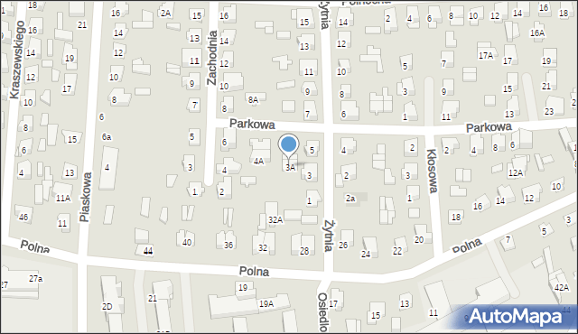 Łapy, Żytnia, 3A, mapa Łapy