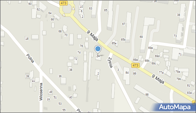 Łask, Żytnia, 2A, mapa Łask