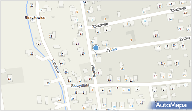 Leszno, Żytnia, 2, mapa Leszno