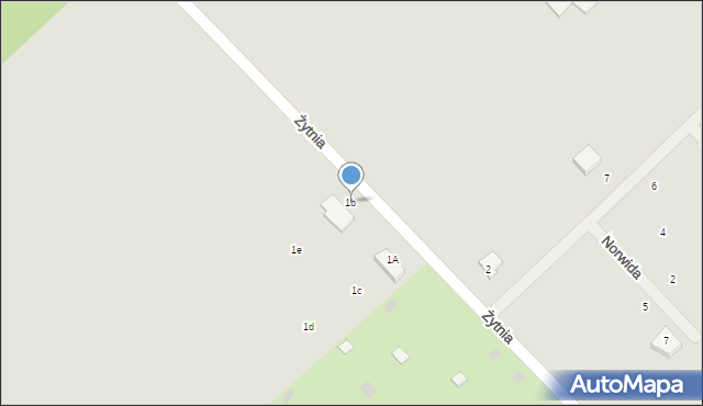 Łochów, Żytnia, 1b, mapa Łochów