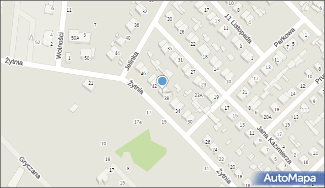 Łochów, Żytnia, 40, mapa Łochów