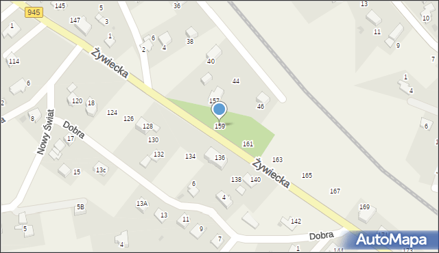 Łodygowice, Żywiecka, 159, mapa Łodygowice