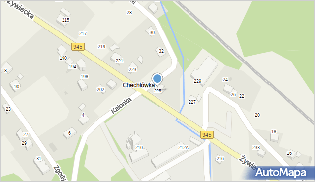 Łodygowice, Żywiecka, 225, mapa Łodygowice