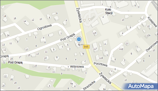 Łodygowice, Żywiecka, 76, mapa Łodygowice