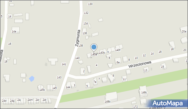 Łódź, Zygmunta, 140a, mapa Łodzi