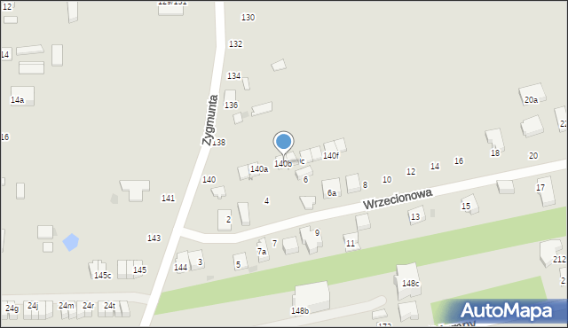 Łódź, Zygmunta, 140b, mapa Łodzi