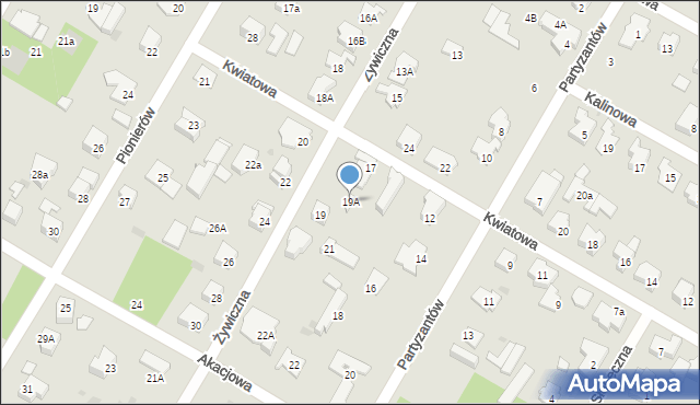 Łomianki, Żywiczna, 19A, mapa Łomianki