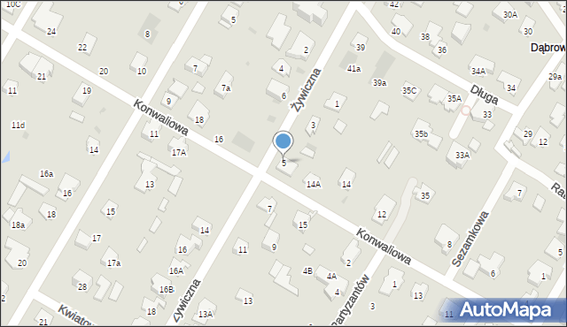 Łomianki, Żywiczna, 5, mapa Łomianki