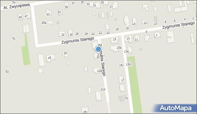 Lubartów, Zygmunta I Starego, 21A, mapa Lubartów