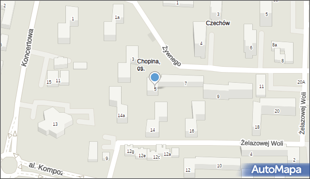 Lublin, Żywnego Wojciecha, 5, mapa Lublina