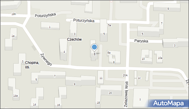 Lublin, Żywnego Wojciecha, 6, mapa Lublina