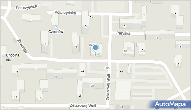 Lublin, Żywnego Wojciecha, 8, mapa Lublina