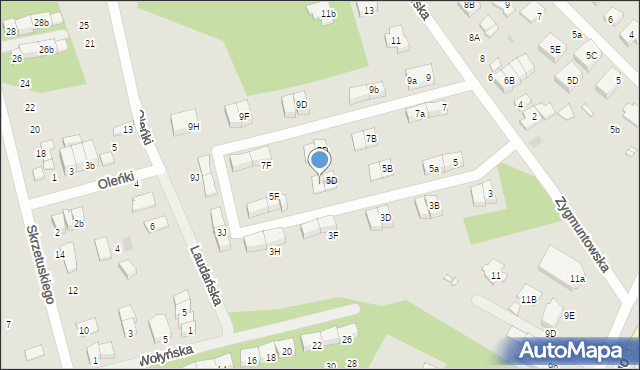 Marki, Zygmuntowska, 5E, mapa Marki