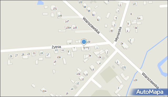 Międzyrzec Podlaski, Żytnia, 5, mapa Międzyrzec Podlaski