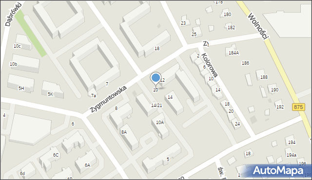 Mielec, Zygmuntowska, 10, mapa Mielca