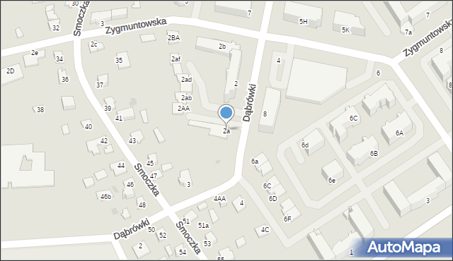 Mielec, Zygmuntowska, 2a, mapa Mielca