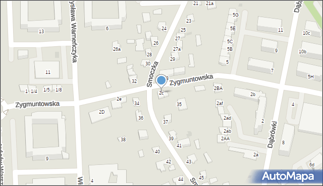 Mielec, Zygmuntowska, 2c, mapa Mielca