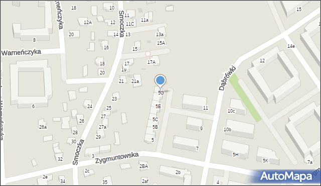 Mielec, Zygmuntowska, 5G, mapa Mielca