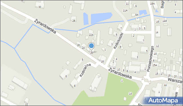 Mszczonów, Żyrardowska, 20, mapa Mszczonów