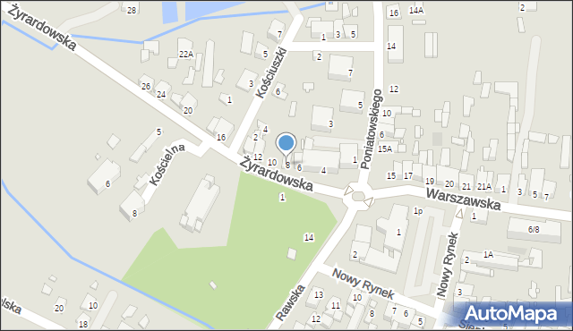 Mszczonów, Żyrardowska, 8, mapa Mszczonów