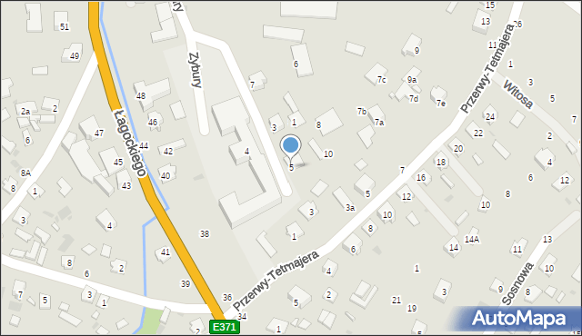 Nowa Dęba, Zybury Bronisława, 5, mapa Nowa Dęba