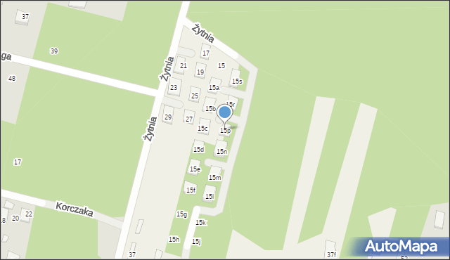 Ossów, Żytnia, 15p, mapa Ossów